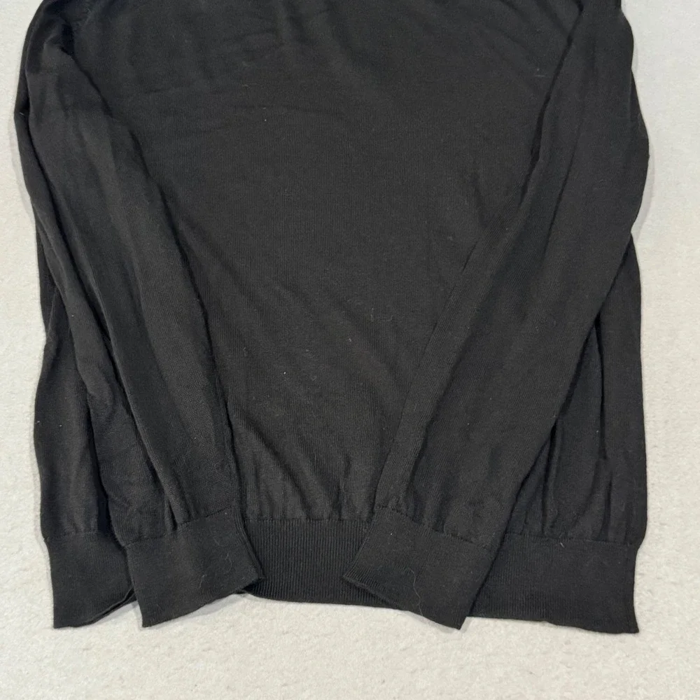 Jos. A. Bank Quarter Zip Sweater Mens XXL Black 100% Merino Wool Traveler